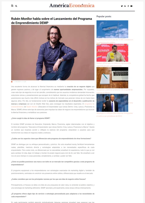 americaeconomica notas empresas 8915 ruben monllor habla sobre el lanzamiento del programa de emprendimiento demp 2024 06 19 12 49 42